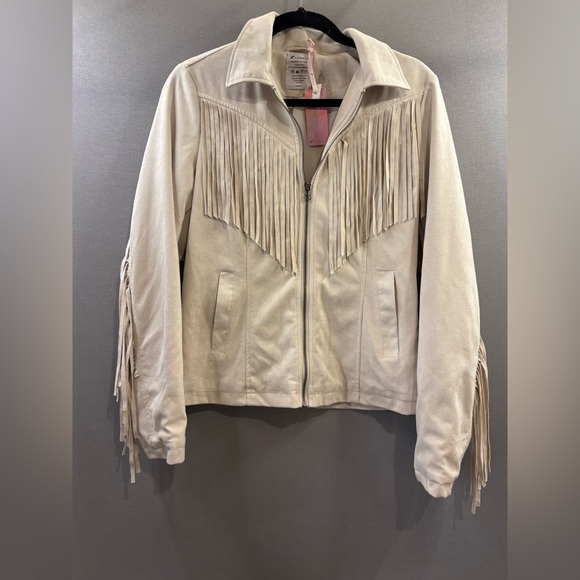 Fornia suede Fringed Cream Jacket women’s medium rodeo western rancher - Picture 1 of 7